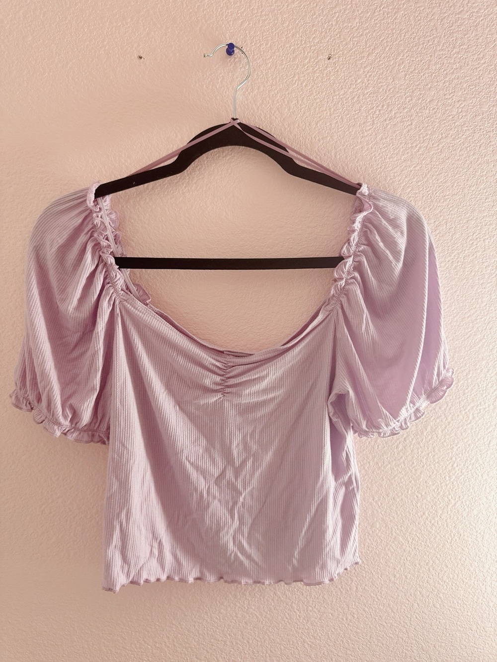 Size medium- NWT Sophie Rue Lavender Puff Sleeve Crop Top